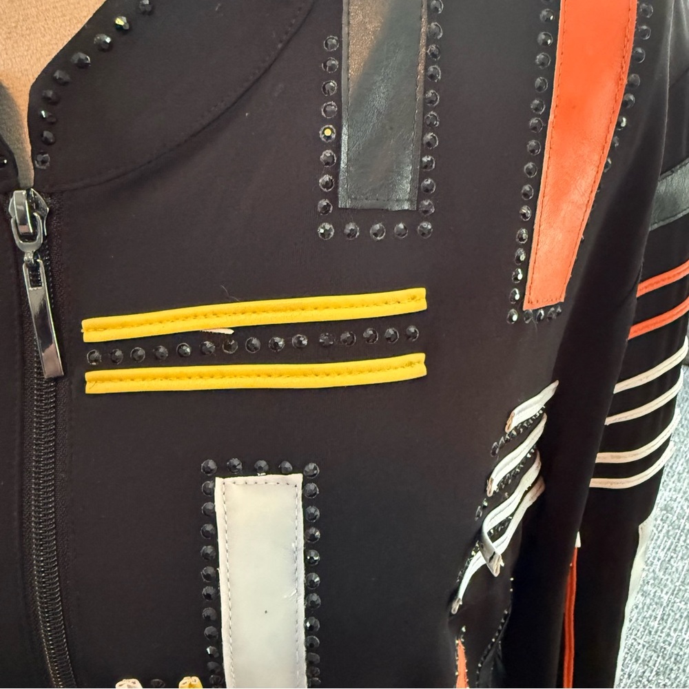 Berek Black and Orange Geometric  Jacket - Picture 3 of 8